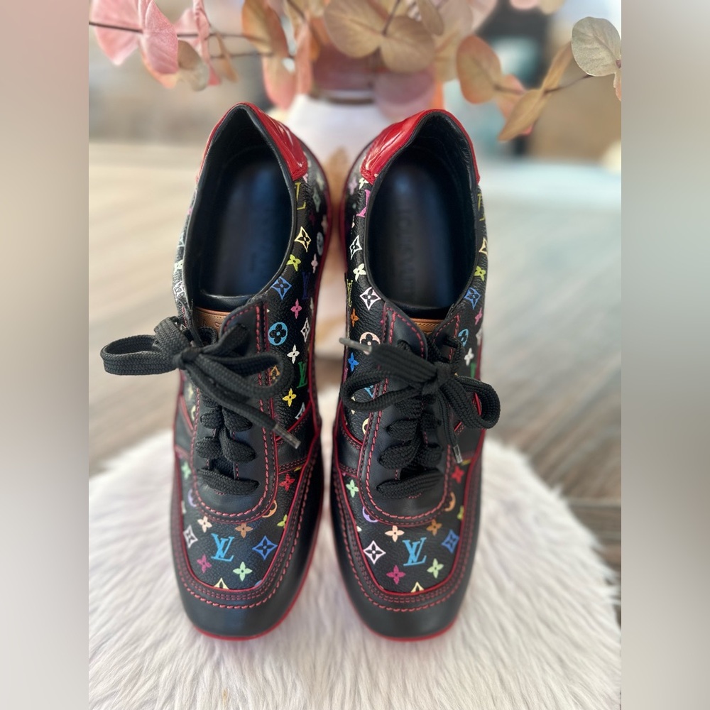 Louis Vuitton Murakami Black Multicolor Low Top Sneakers (Size 37/7 US) - Picture 16 of 16